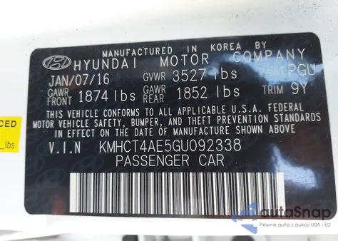 2016 Hyundai Accent Se из США, поврежденный, VIN KMHCT4AE5GU092338